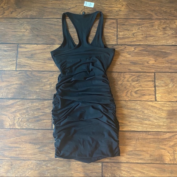 New EXPRESS Black Ruched Bodycon Mini Dress XS - Picture 3 of 3